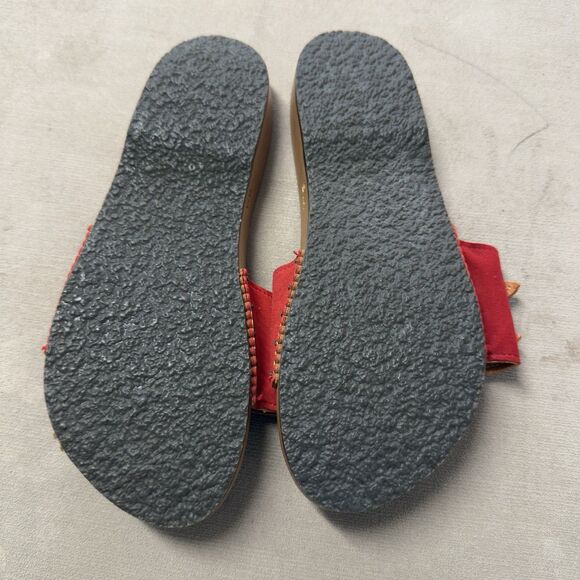 Vtg Dr Scholl Wooden Exercise Sandal Clog Suede Leather Red Women 5 NWOB - Picture 6 of 6